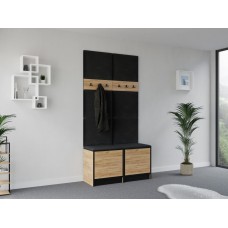 Priekšnama komplekts Eden 19 ozols craft/melna eco āda